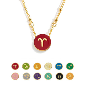 Zodiac Sign Enamel Necklace